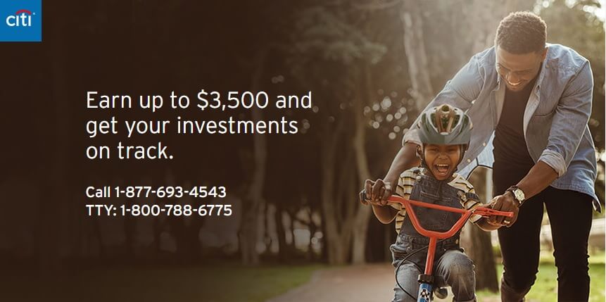Citi Personal Wealth Management $3,500 bonus landing page