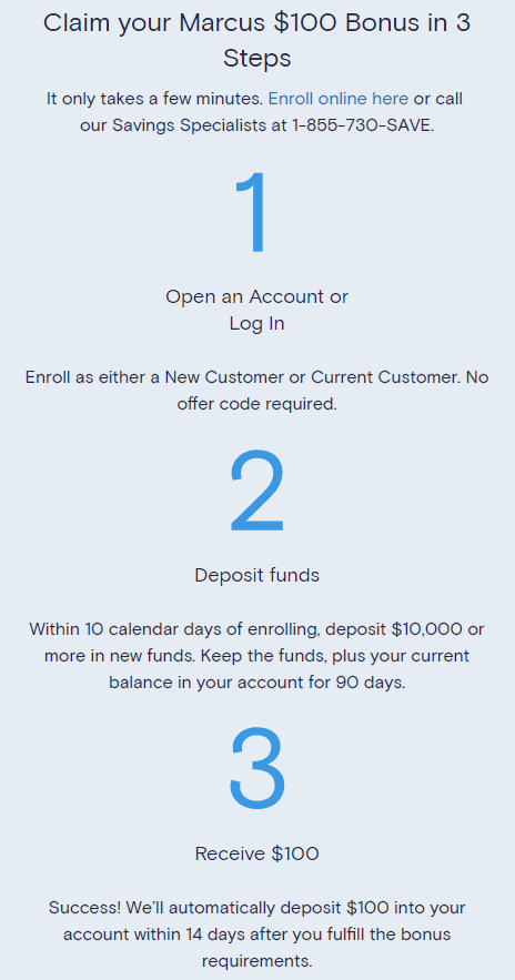 Claim your Marcus $100 bonus in 3 steps