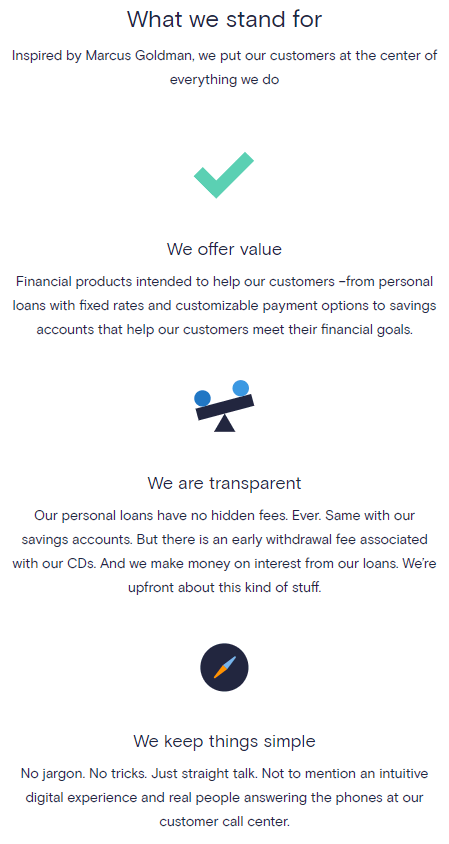 Marcus by Goldman Sachs - 3 principles