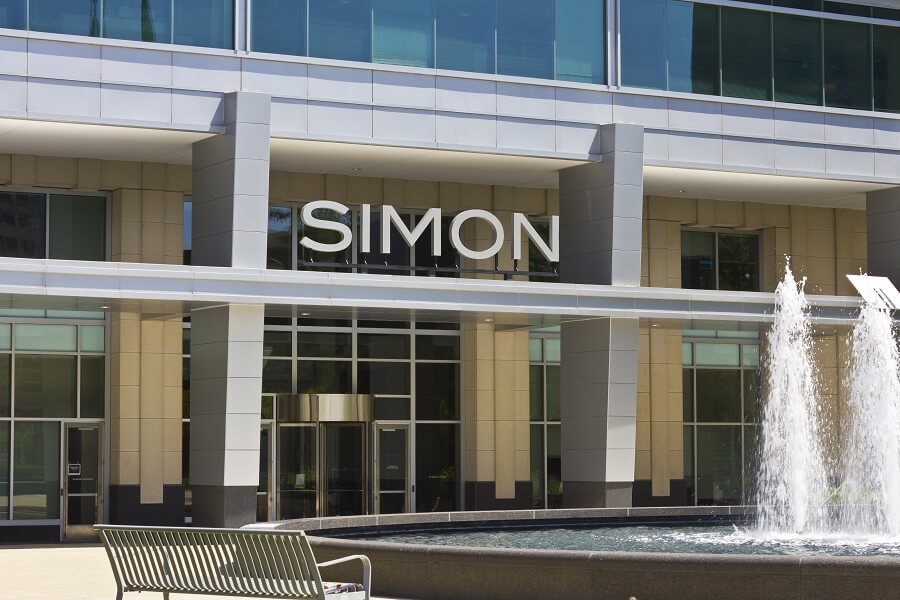 Simon Mall logo on building