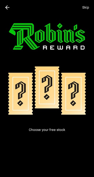 Robinhood "choose your free stock"