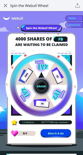 Webull Spin The Wheel Facebook event