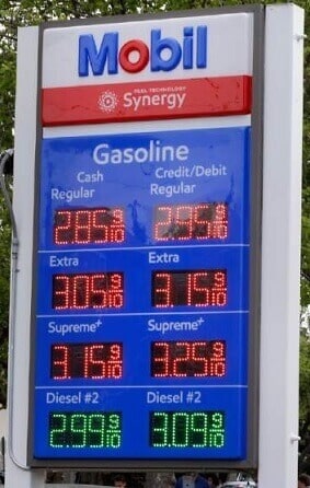 Gas prices for cash vs credit