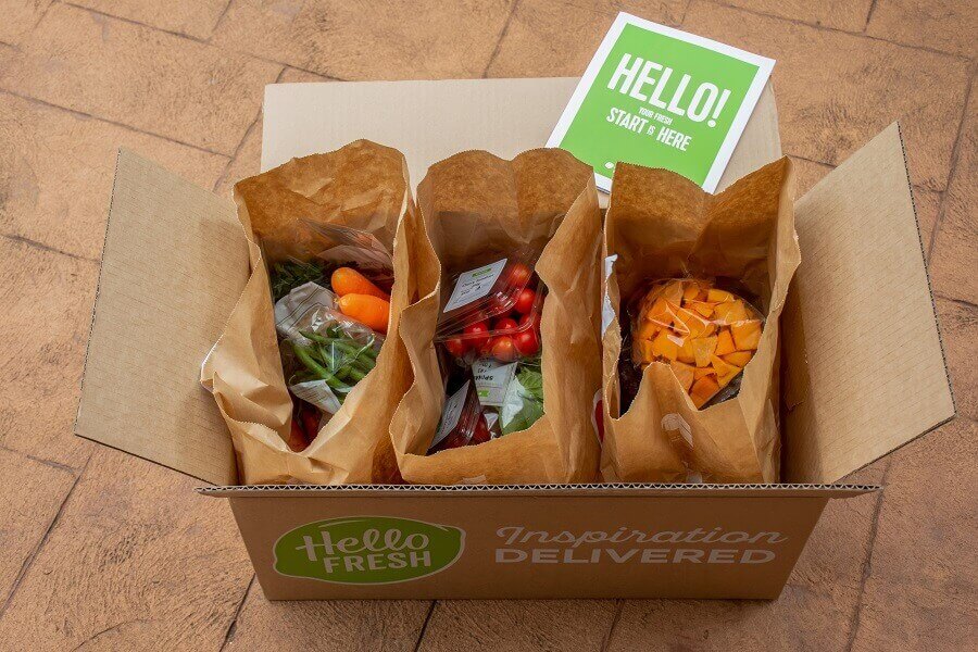 HelloFresh box opened on ground hero image