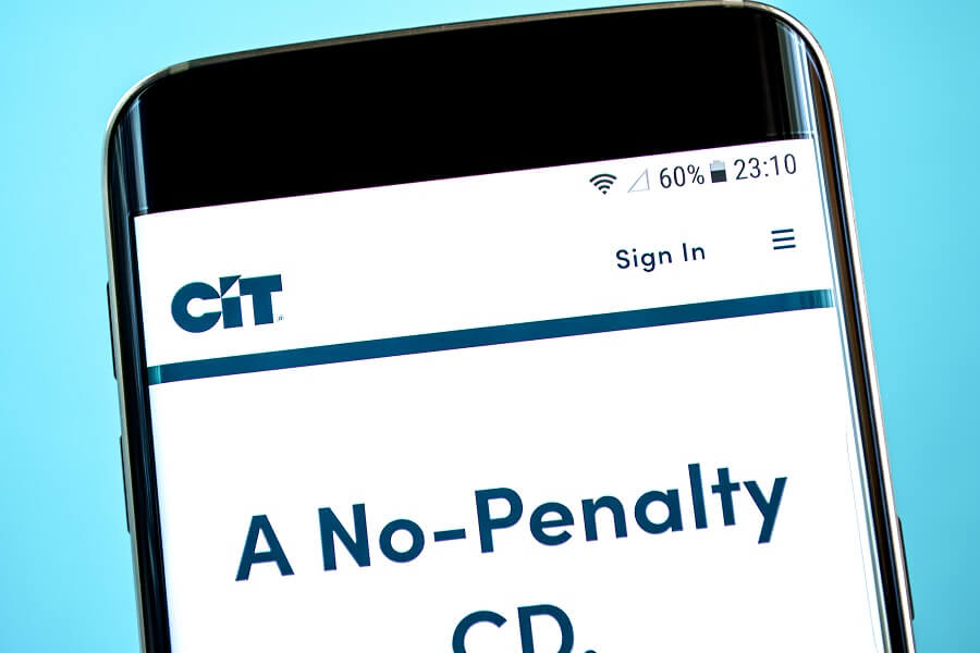 CIT Bank website on phone hero image