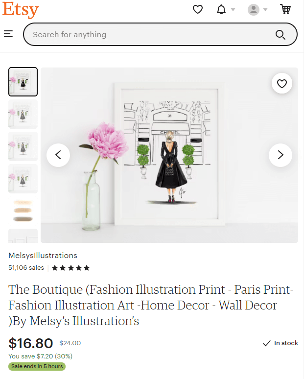 Etsy store Melsy's Illustrations - The Boutique