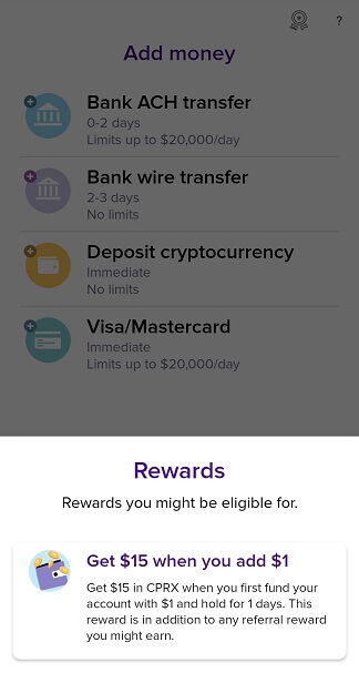 Abra Promotions: "Get $15 when you add $1" offer