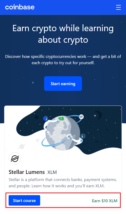 Coinbase Earn Offers - Stellar Lumens (XLM)