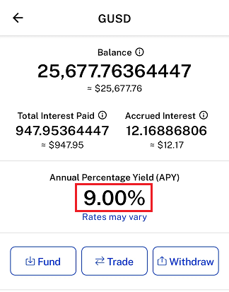 Earning Interest With BlockFi - GUSD Update