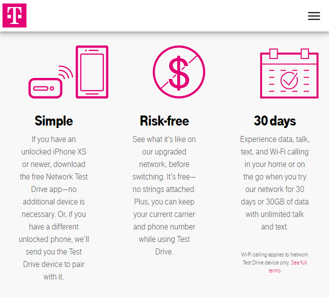 T-Mobile Free Trial details