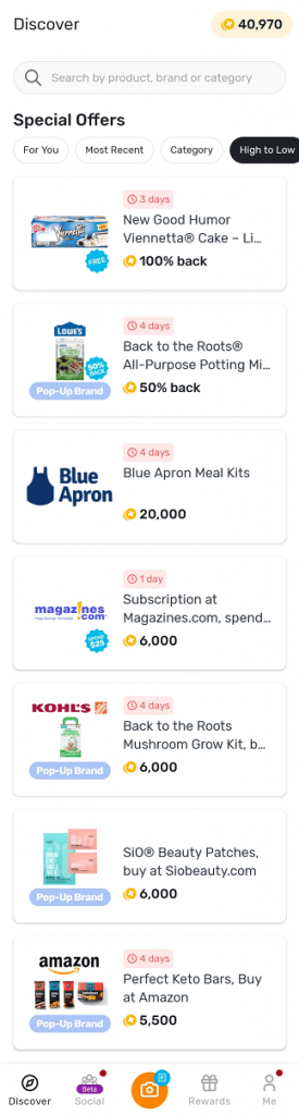 Fetch "Special Offers" list