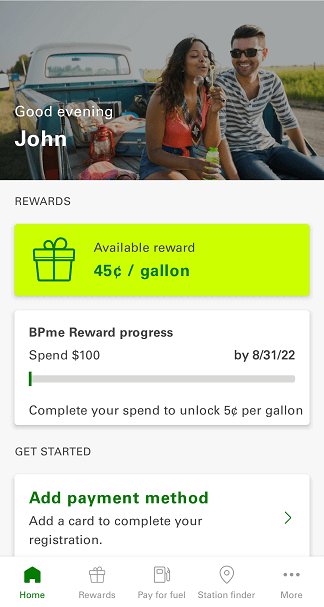 BPme Rewards: Main Screen