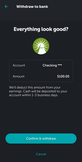 Ibotta withdraw to bank redemption