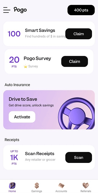 Pogo receipt app